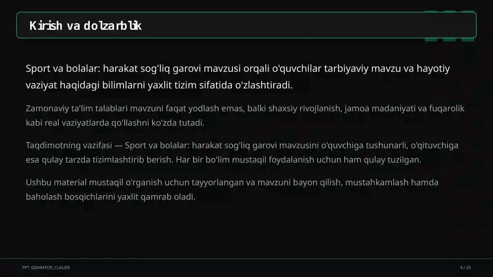 Sport va bolalar: harakat sog'liq garovi 4