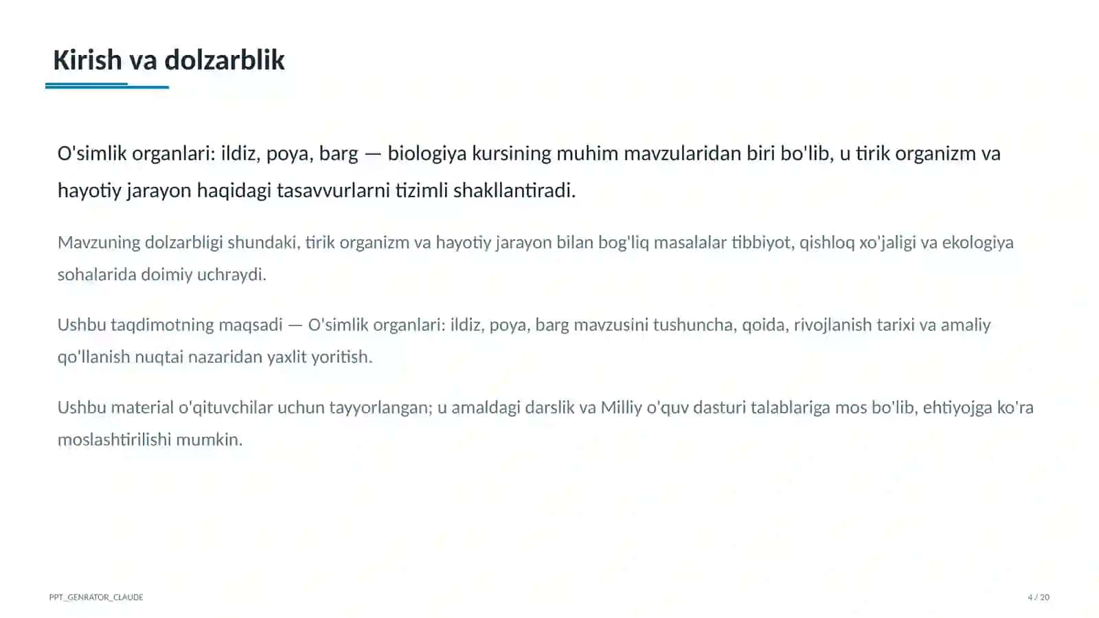 O'simlik organlari: ildiz, poya, barg (5-sinf) 4