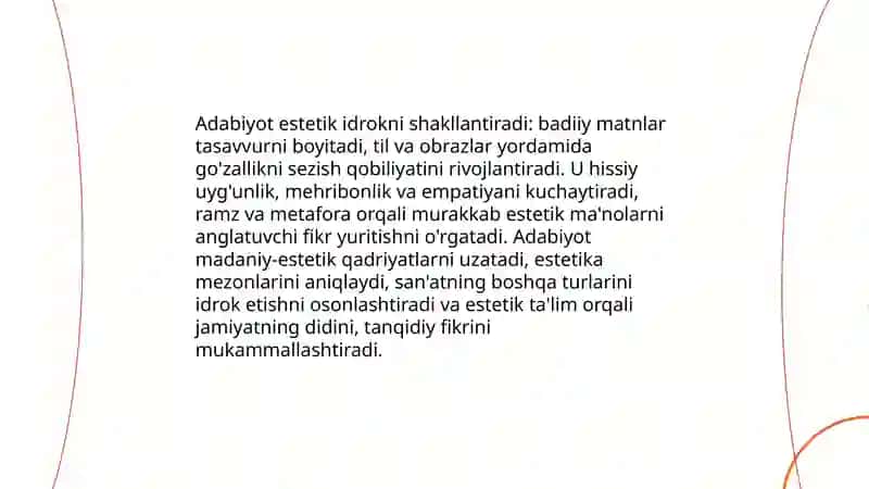 Badiiy asarlar orqali dunyoni estetik idrok etishning nazariy asoslari 4