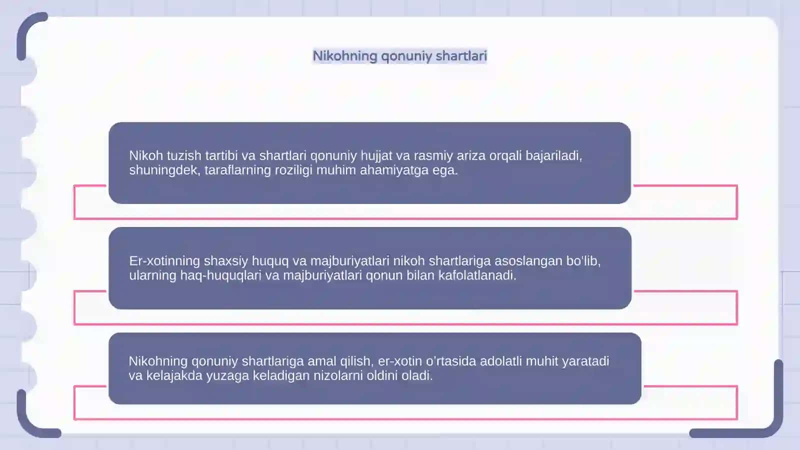 Nikoh tuzish tartibi va shartlari er-xotinning shaxsiy huquq va majburiyatlari 4