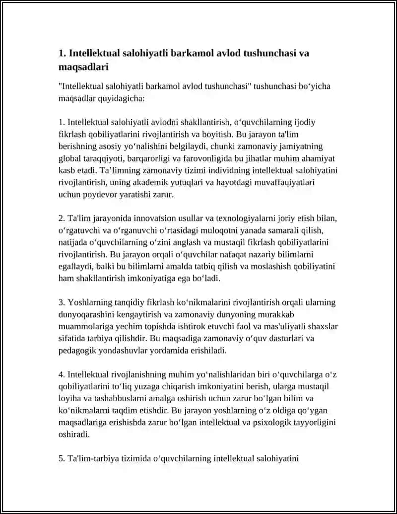 INTELLEKTUAL SALOHIYATLI BARKAMOL AVLODNI SHAKLLANTIRISH VA RIVOJLANTIRISH 4