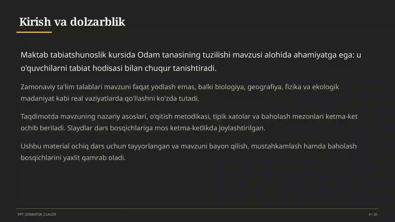 Odam tanasining tuzilishi (2-sinf) 4