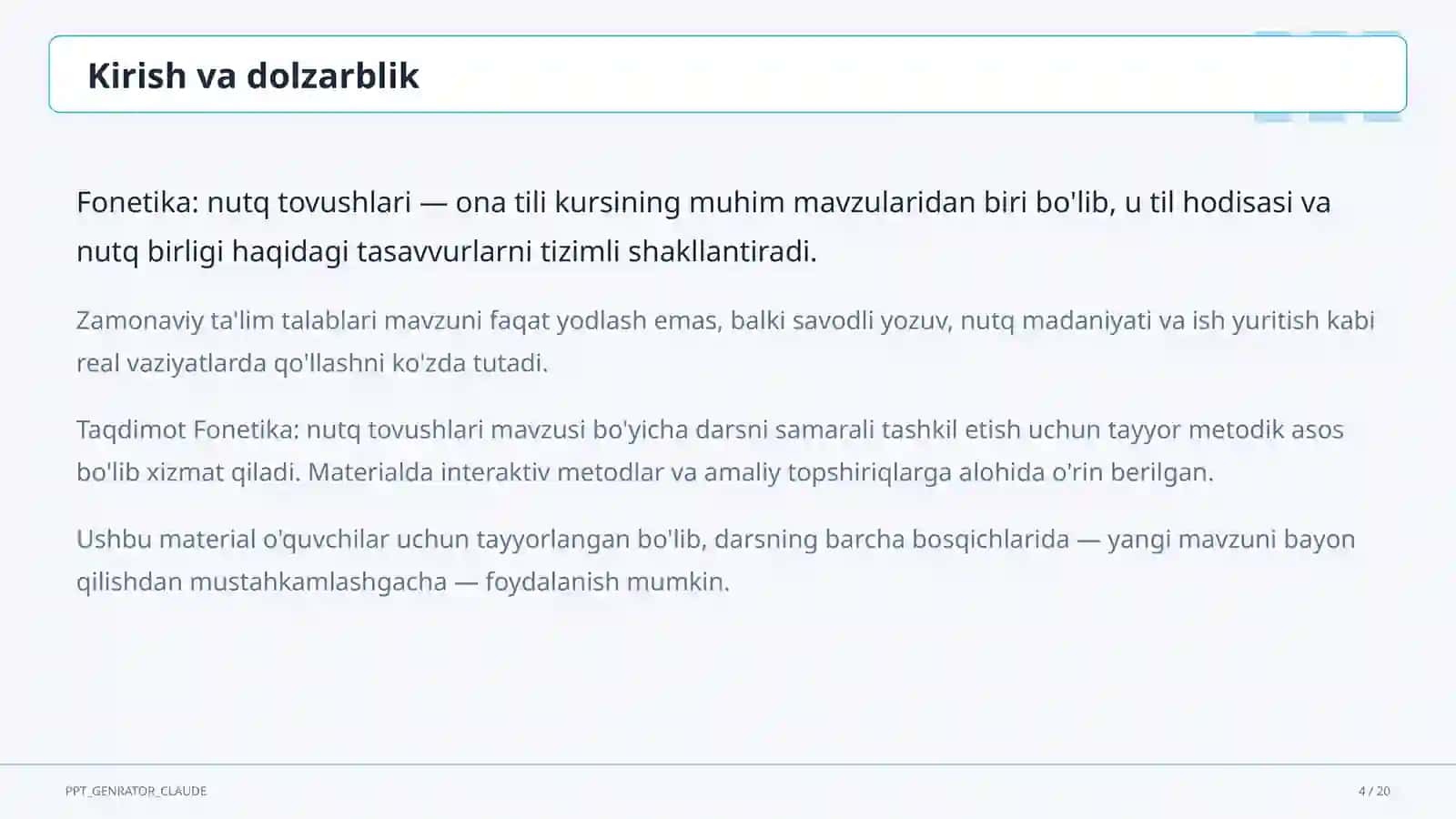 Fonetika: nutq tovushlari (5-sinf) 4