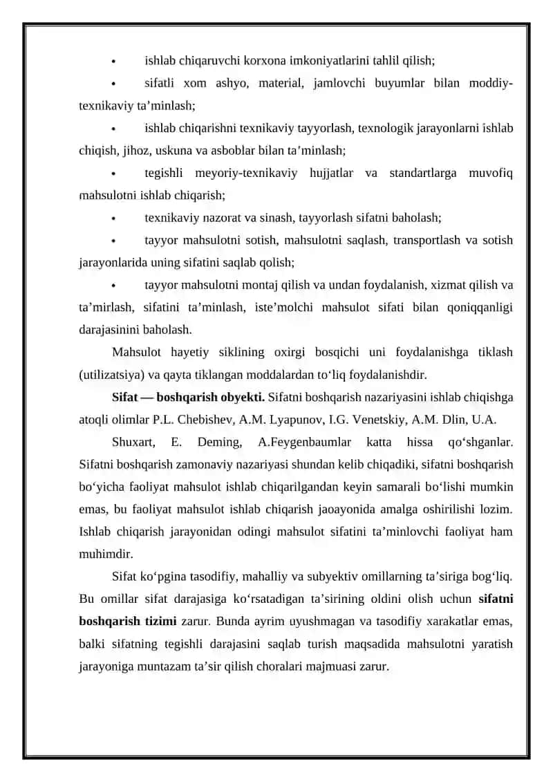 Korxona(fmna) mahsulot ishlab chiqarish sifatini boshqarish 4