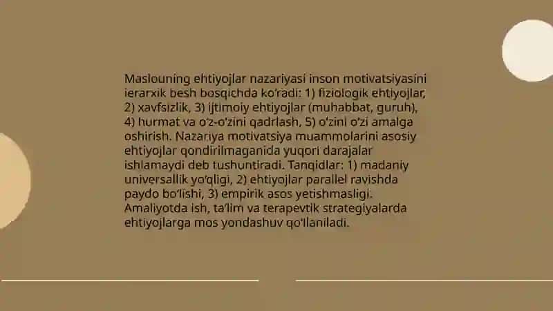 Xorij psixalogiyasida motiv va motivatsiya muammosi 4