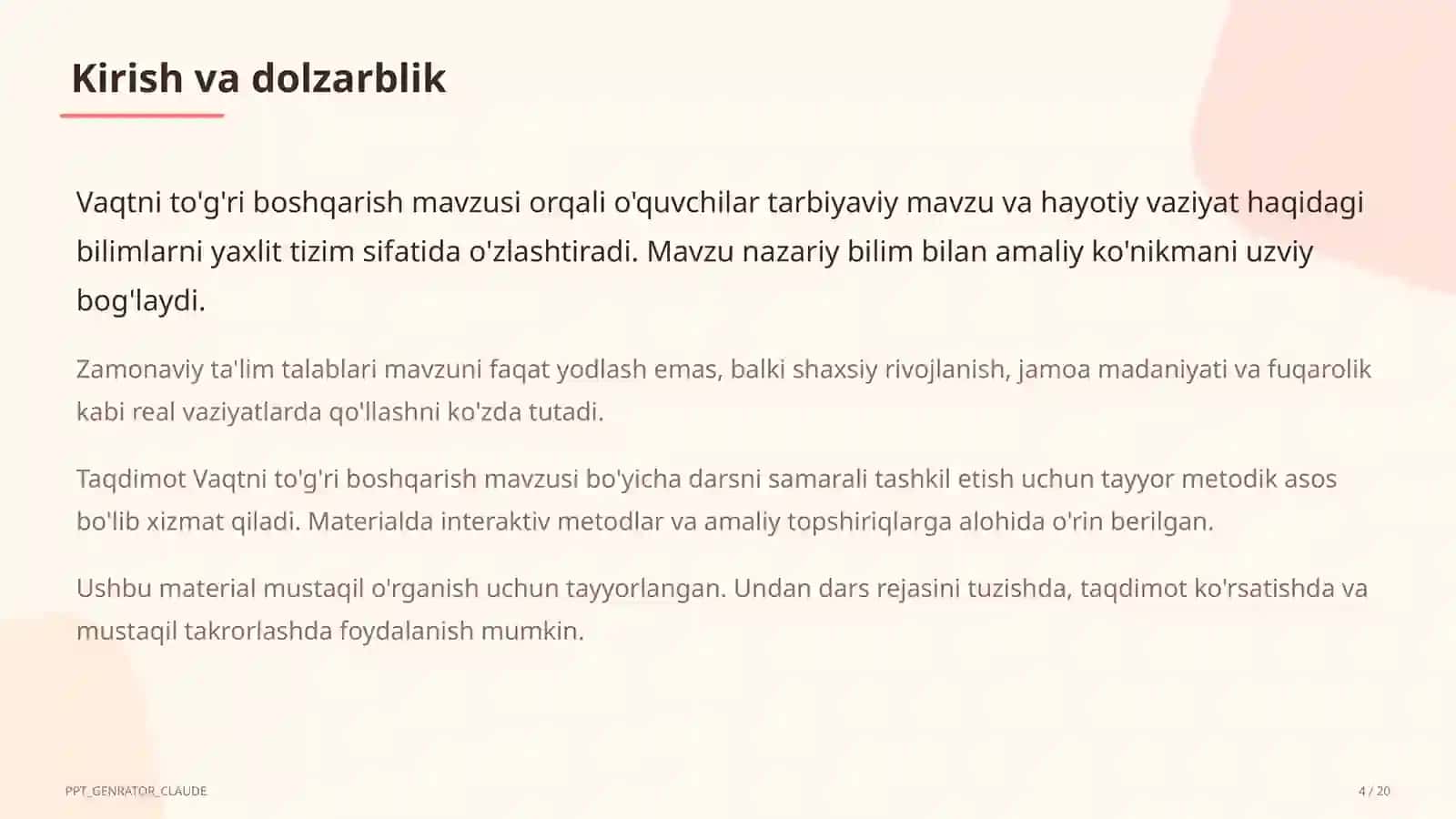Vaqtni to'g'ri boshqarish 4