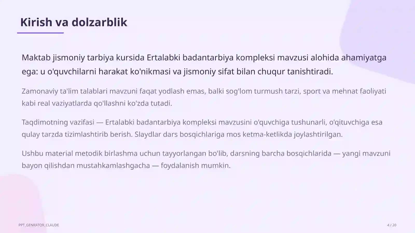 Ertalabki badantarbiya kompleksi (1-sinf) 4