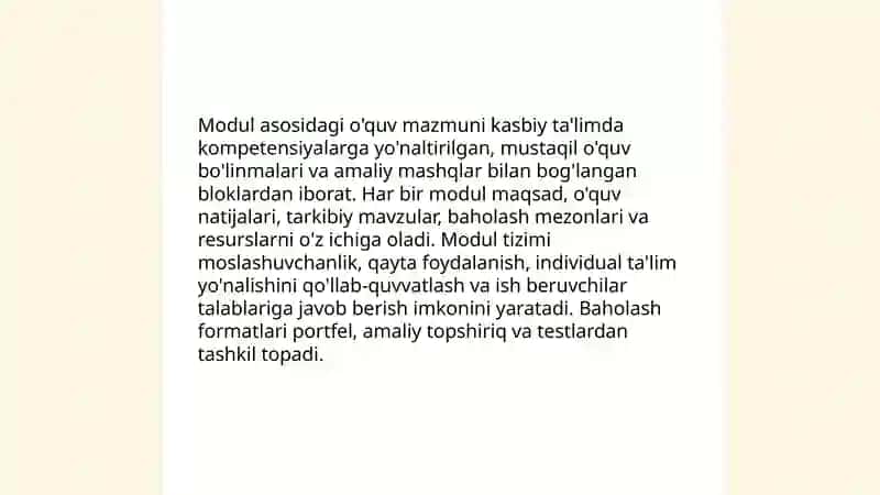 kasbiy ta'lim texnologiyalari va mazmulari. 4