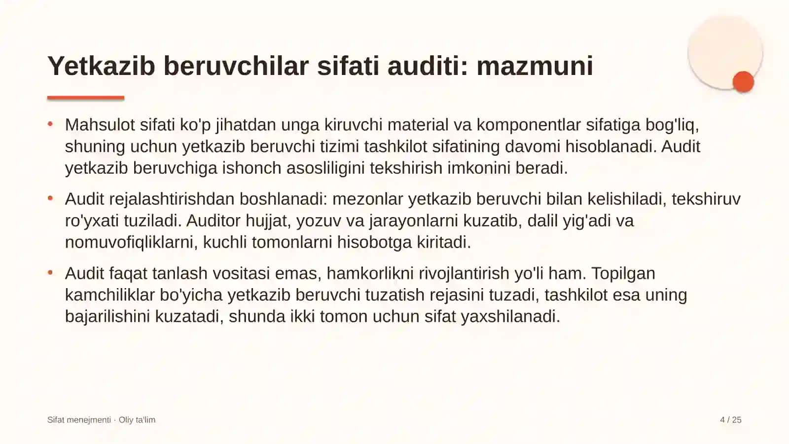 Bolalar tovarlari do'konlarida yetkazib beruvchilar sifatini auditdan o'tkazish 4