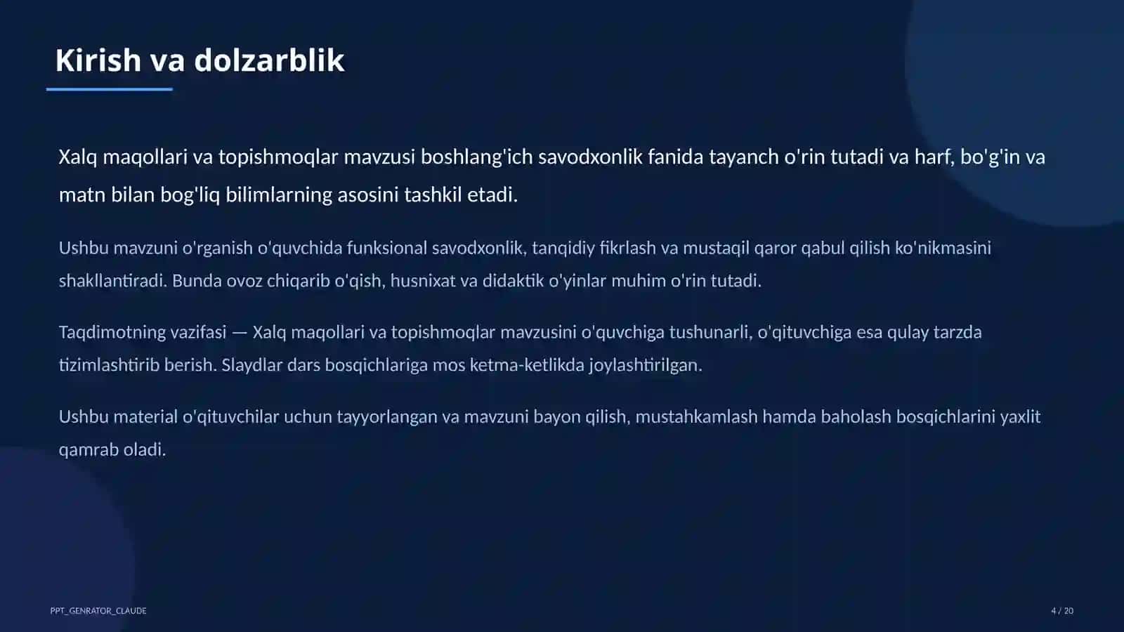 Xalq maqollari va topishmoqlar (2-sinf) 4