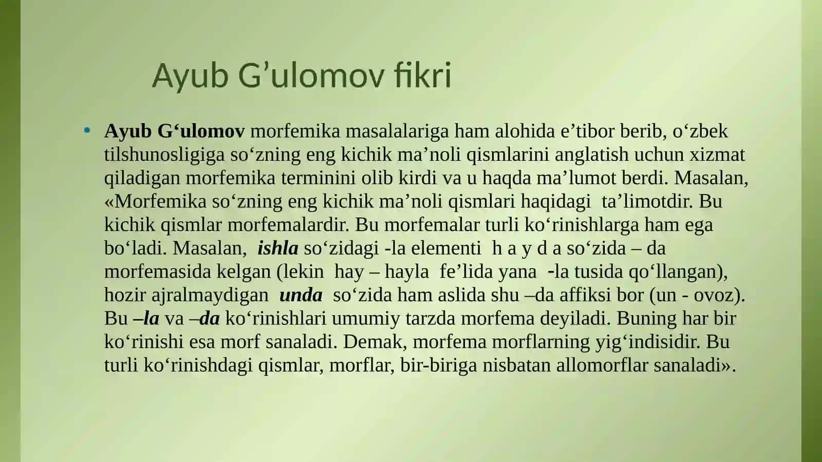 O’ZBEK TILI MORFEMIKASI 4