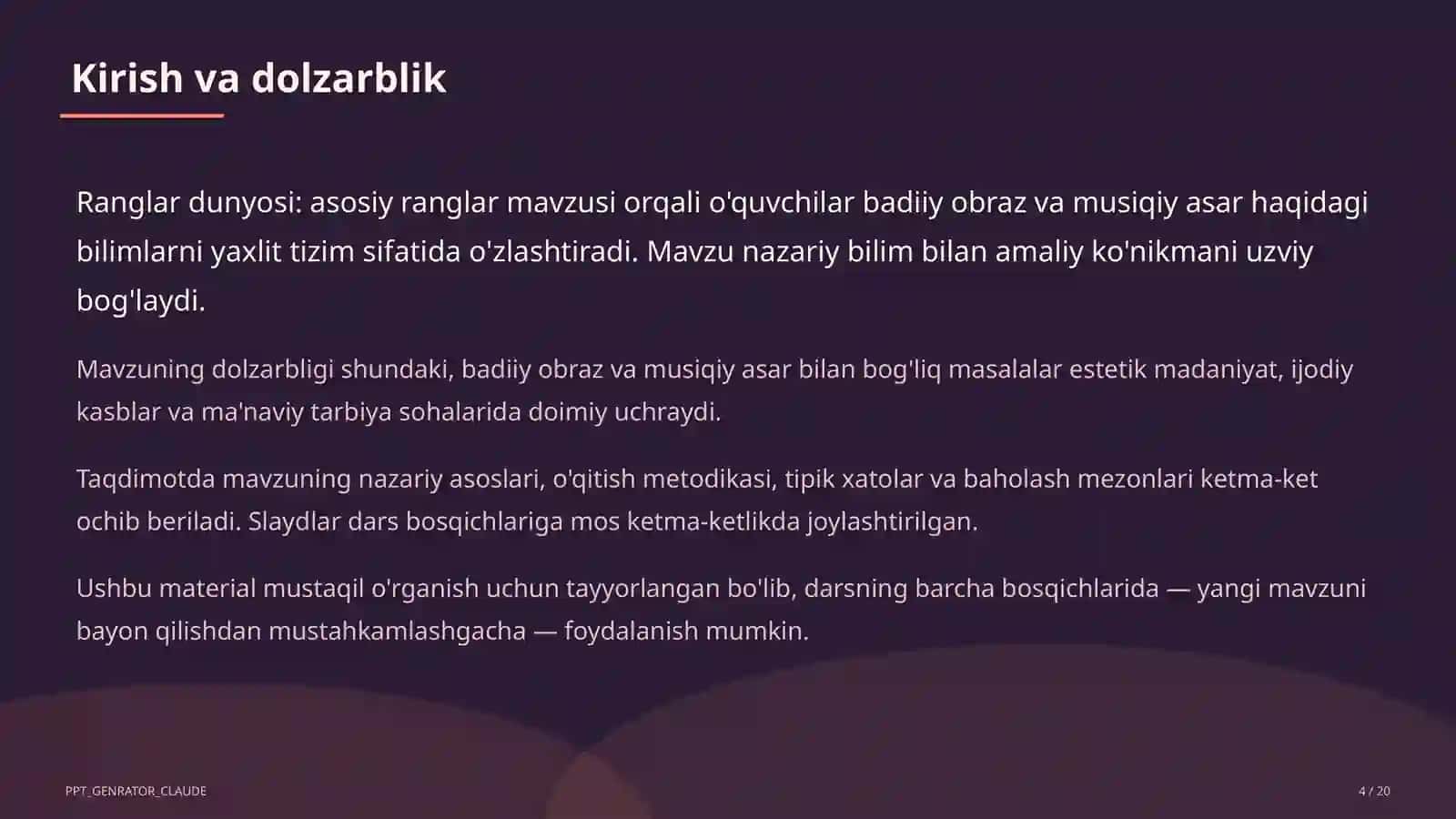 Ranglar dunyosi: asosiy ranglar (1-sinf) 4