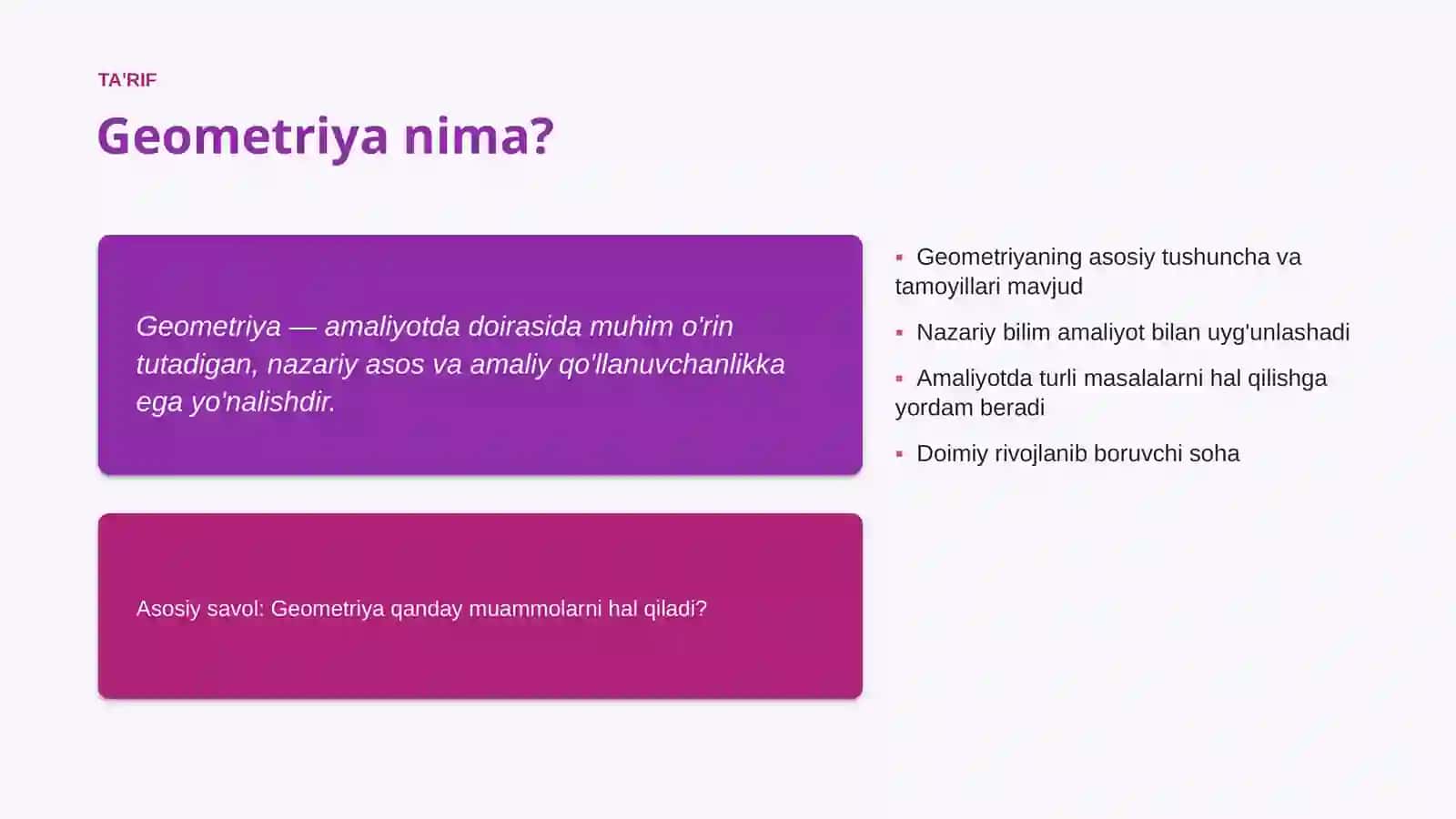 AMALIYOTDA • #211567 Geometriya 4