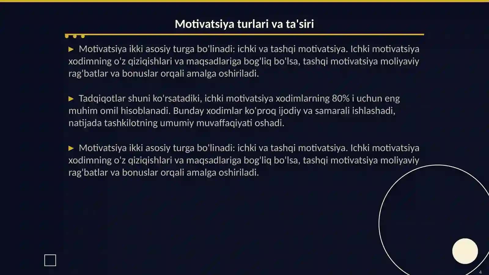 Xodimlarni raĝbatlantirish va motivatsiyalash usullari 4