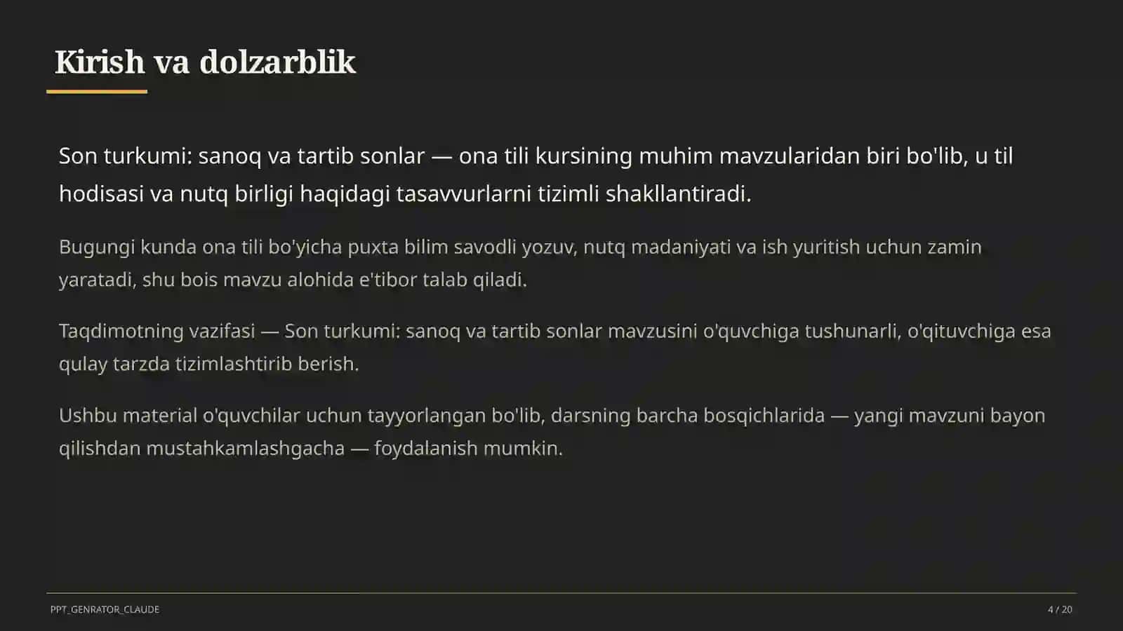 Son turkumi: sanoq va tartib sonlar (6-sinf) 4