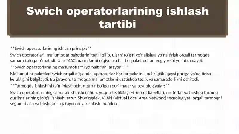 Swich Operatorlari va Uzilishlar 4