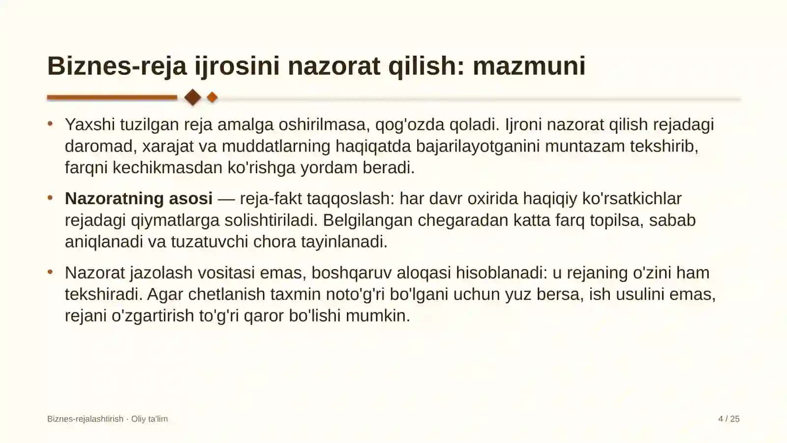 elektronika do'konlarida biznes reja ijrosini nazorat qilish 2144 4