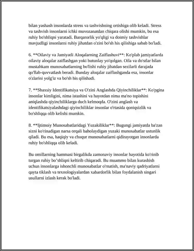 RUHIY BO‘SHLIQ MUAMMOSI ZAMONAVIY INSON HAYOTIDA 4