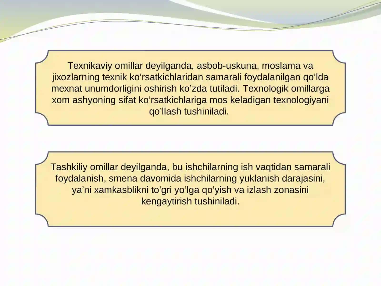 Mehnatni tashkil etishning asosiy yo'nalishi 4