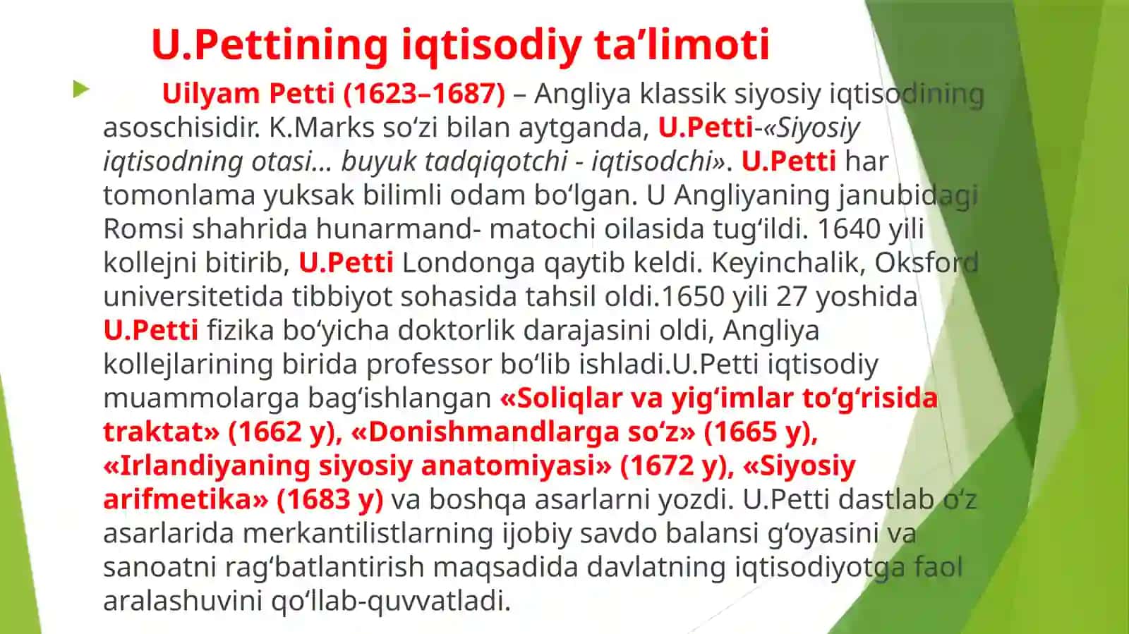 Klassik iqtisodiy maktabning vujudga kelishi, rivojlanishi va yakunlanishi 4