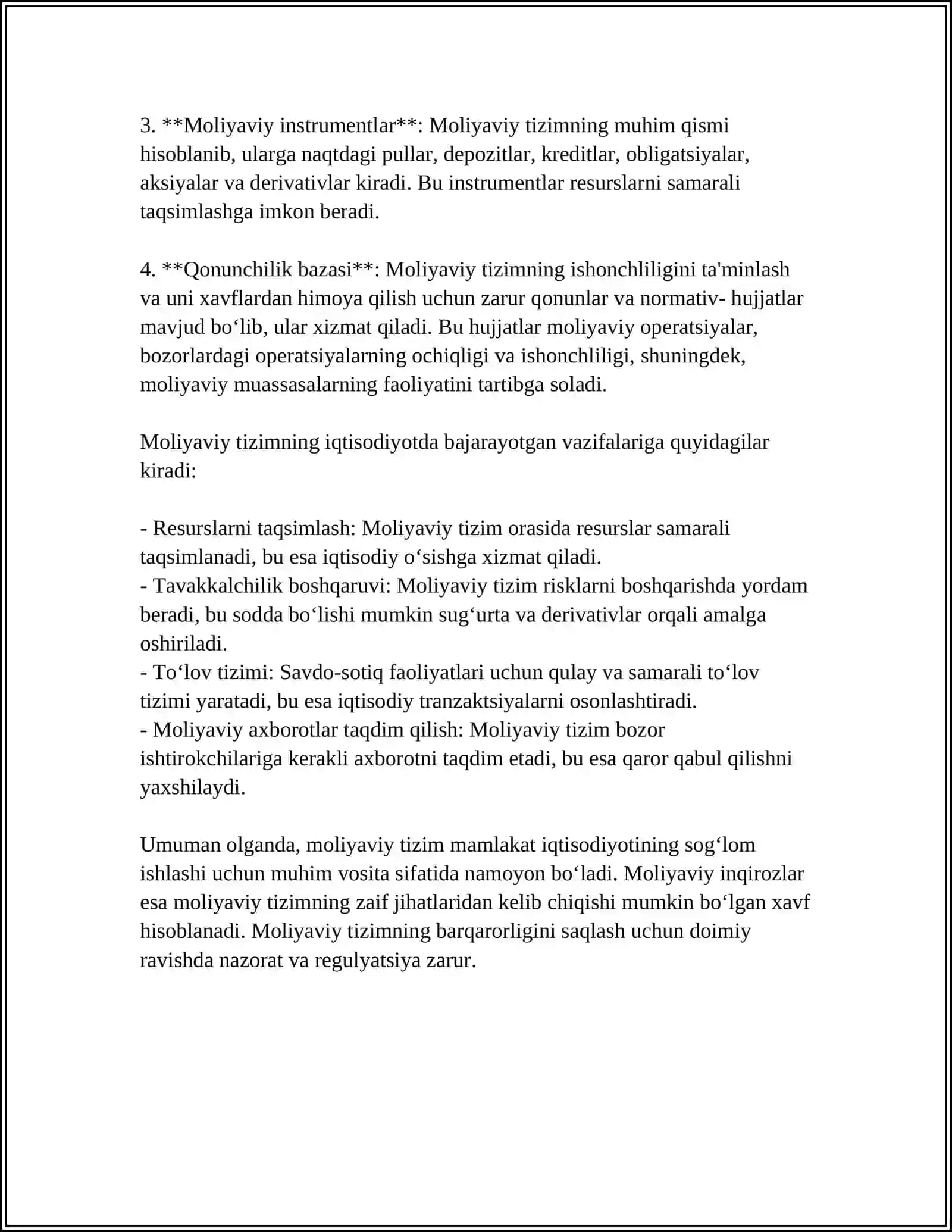 MOLIYAVIY TIZIMLARI VA INQIROZLARGA KIRISH 4