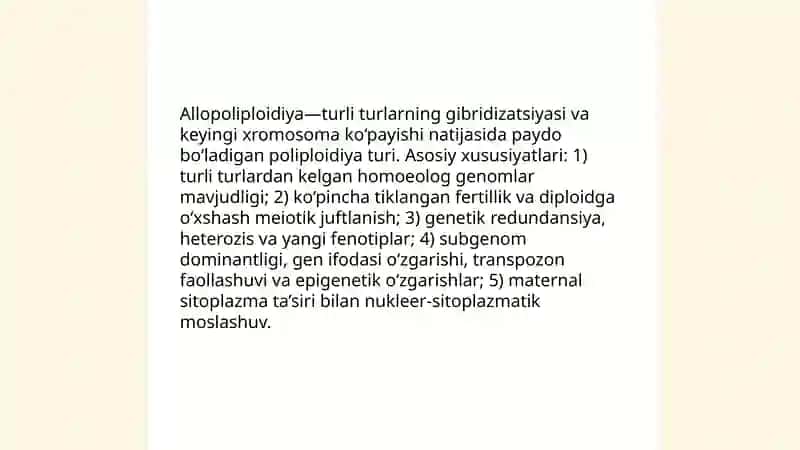 Avtopoliploidiya va allopoliploidiya 4