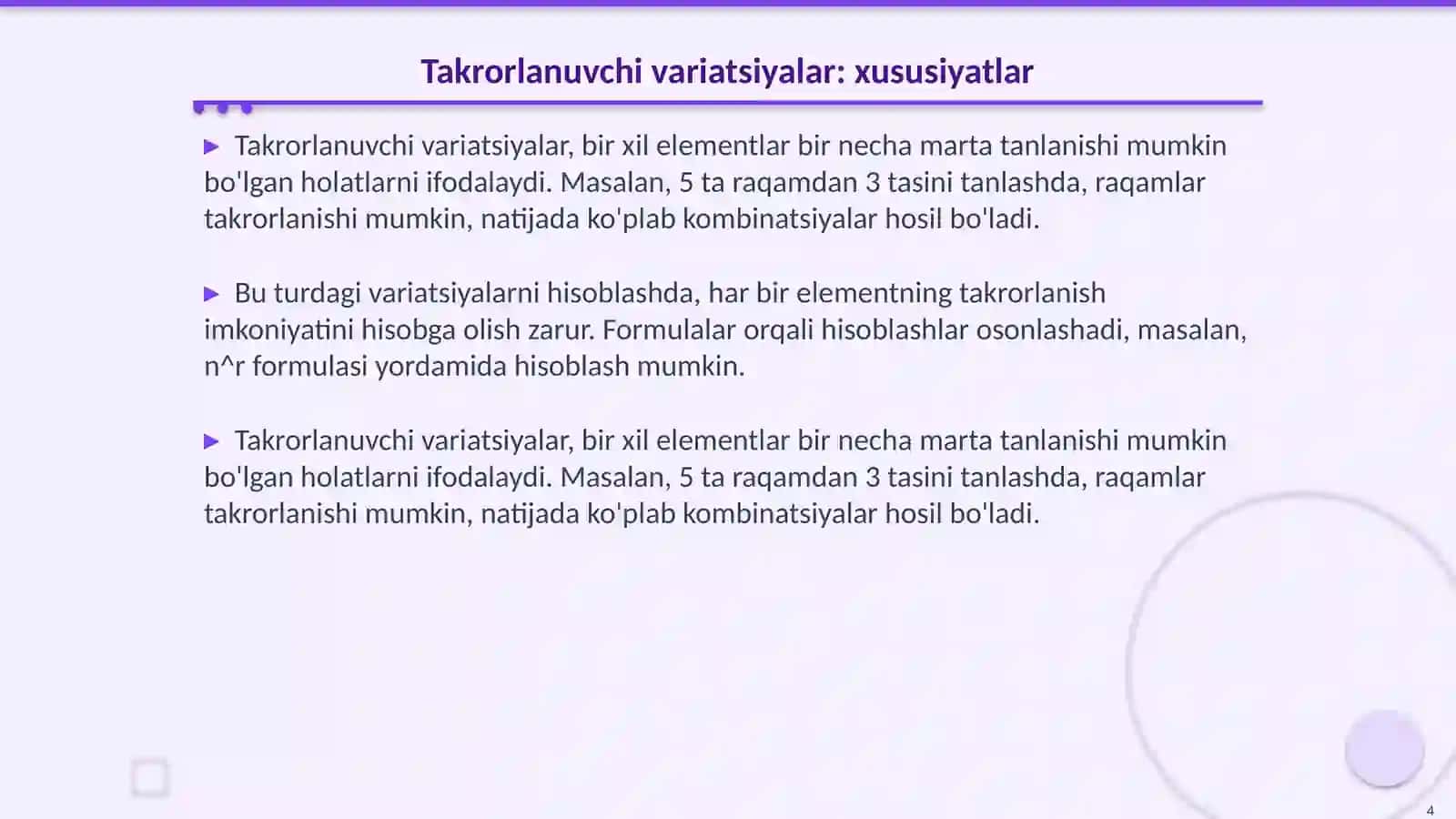 Ehtimollar nazariyasi 4