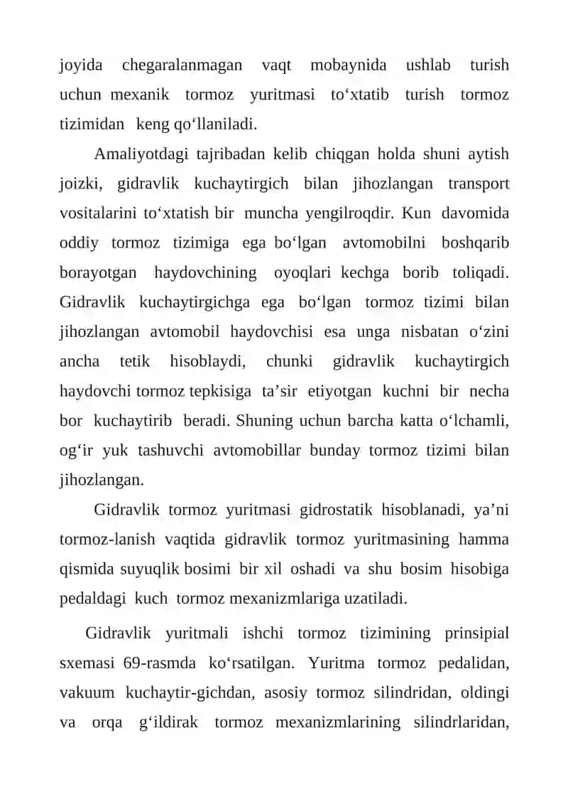 ZAMONAVIY AVTOMOBILLARNING TORMOZ YURITMALARI 4