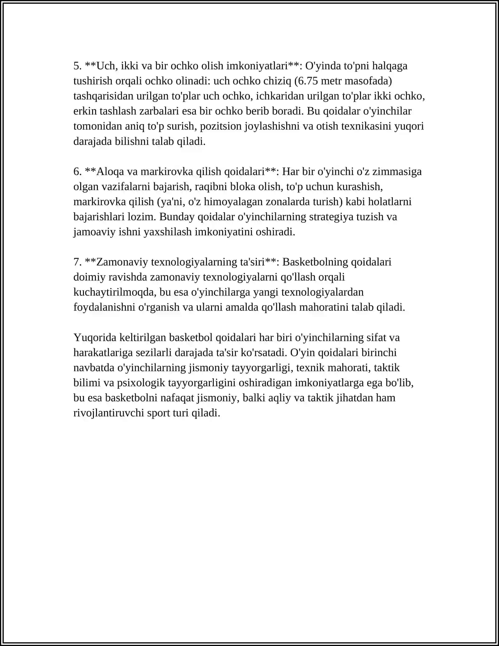 BASKETBOL SPORT TURIDA HARAKATLI O'YINLAR YORDAMIDA HARAKAT SIFATLARINI RIVOJLANTIRISH 4