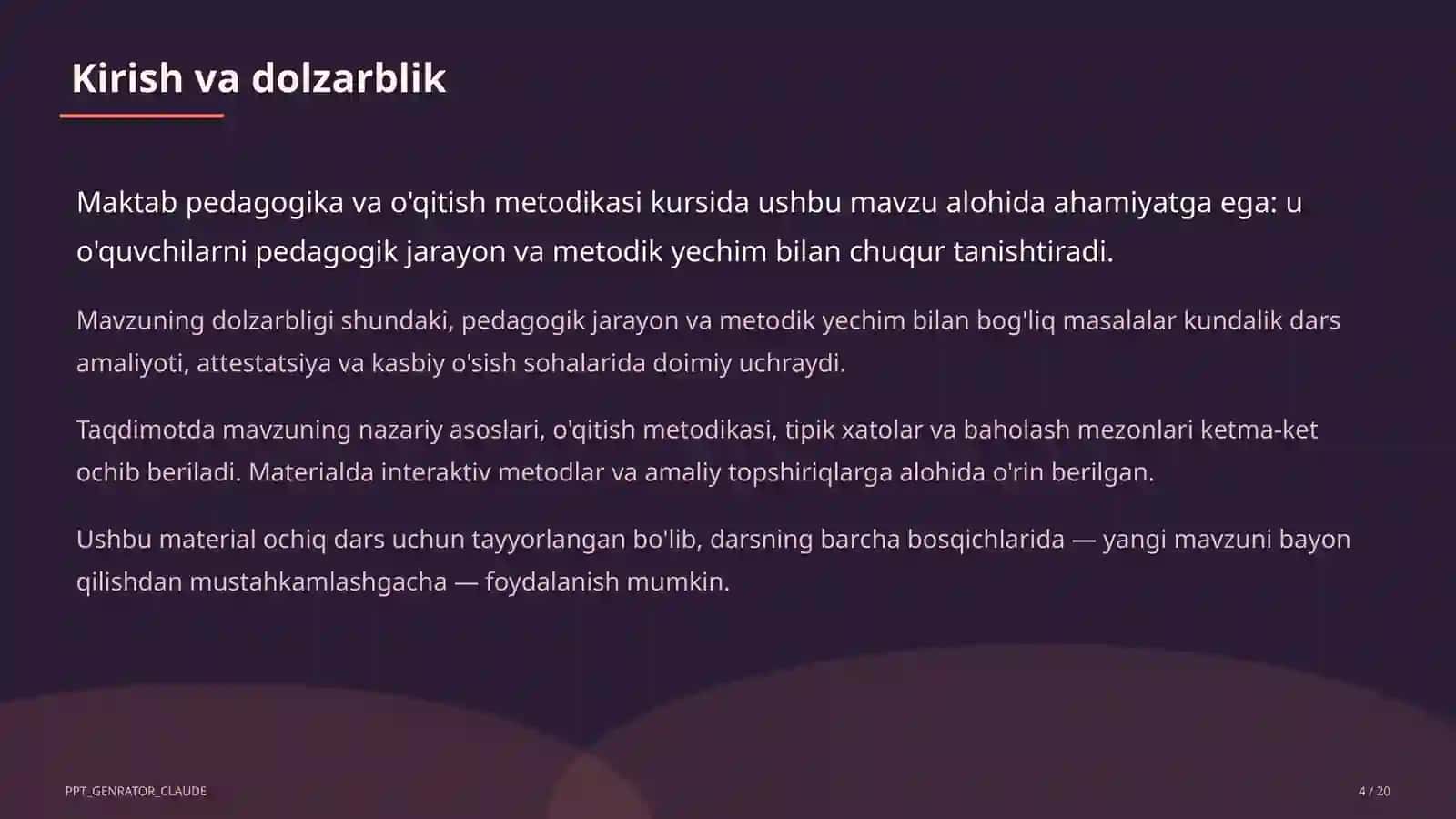 O'qituvchilarning Milliy sertifikatiga tayyorgarlik 4