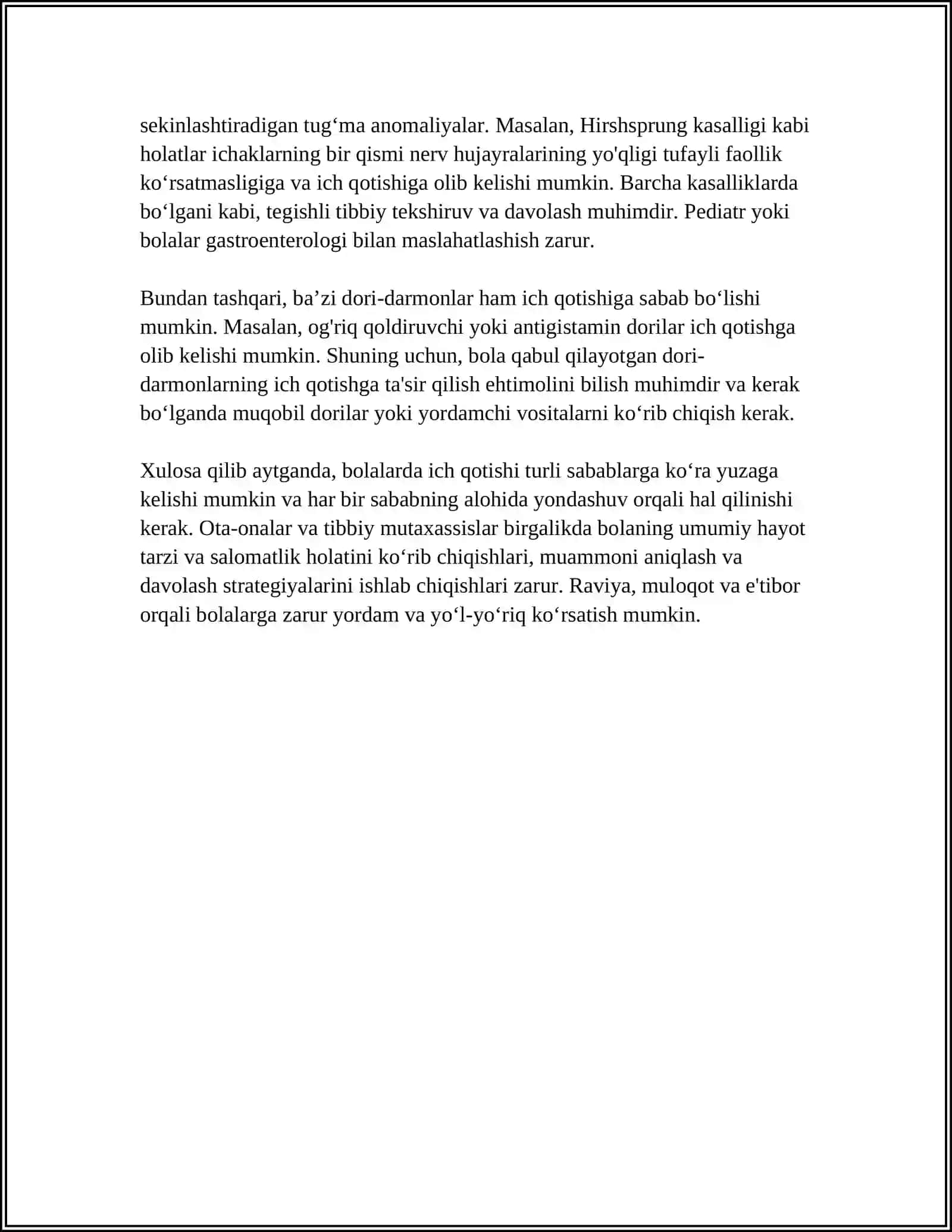 BOLALARDA ICH QOTISHI 4