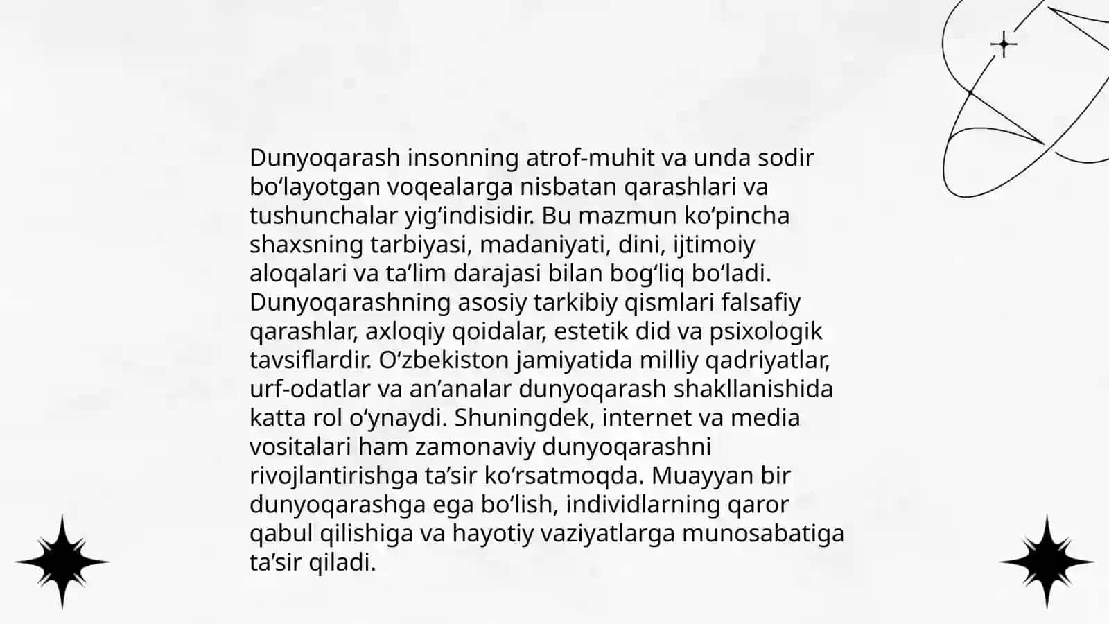 Dunyoqarashning mohiyati, tuzilishi va asosiy funksiyalari 4