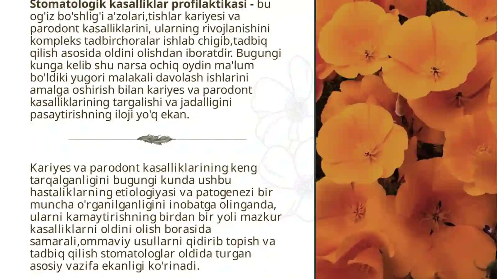 Parodont kasalliklarida profilaktika muolajalari rejasini tuzish 4