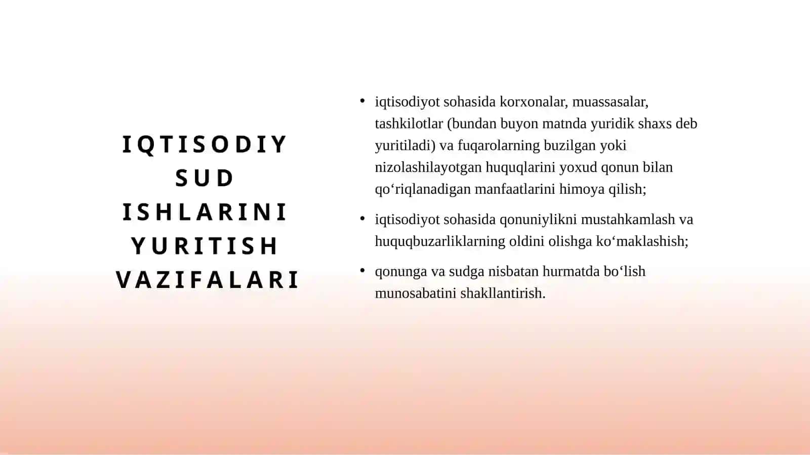 Iqtisodiy protsessual huquqiga kirish.  Iqtisodiy ishlarning sudga taalluqliligi va sudlovga tegishliligi 4