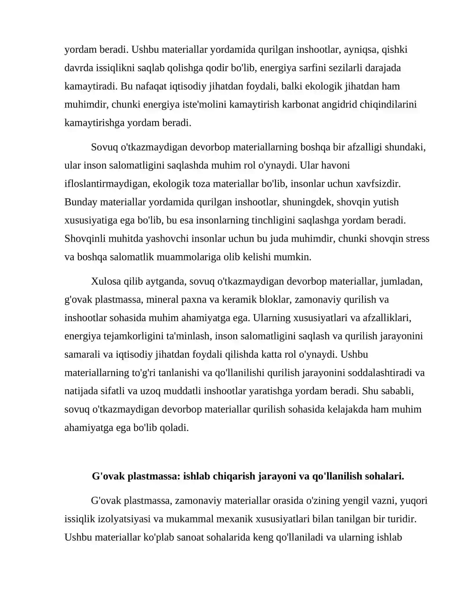 Sovuq o'tkazmaydigan devorbop materiallar g'ovak plastmassa mineral paxnadan devorbop materiallar keramik bloklar 4