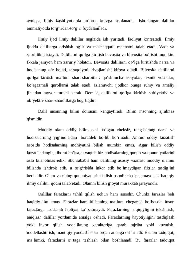 Dalil sub’yekt va ob’yektning faollig natijasi sifatida 4