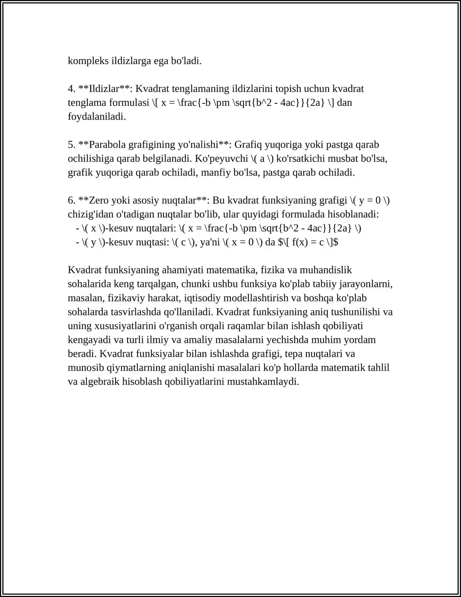 KVADRAT FUNKSIYA GRAFIGI 4