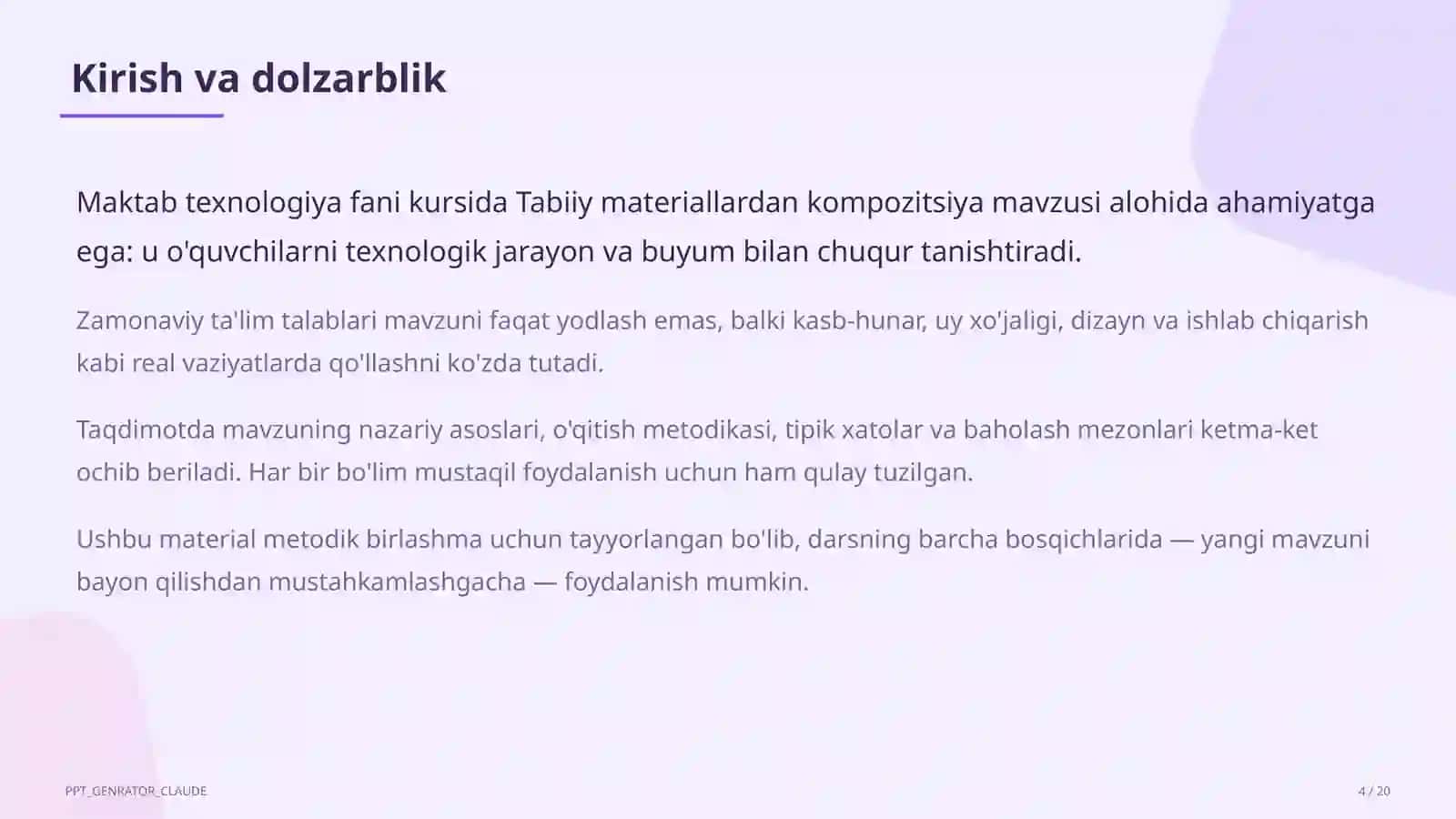 Tabiiy materiallardan kompozitsiya (1-sinf) 4