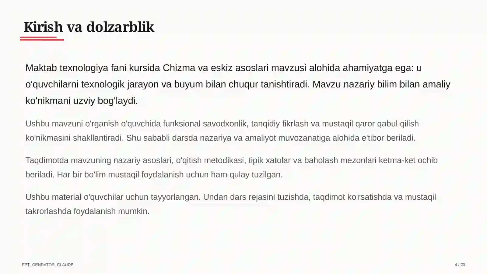 Chizma va eskiz asoslari (6-sinf) 4