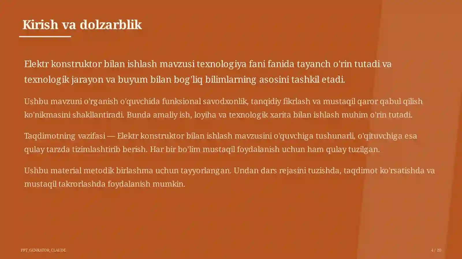 Elektr konstruktor bilan ishlash (4-sinf) 4