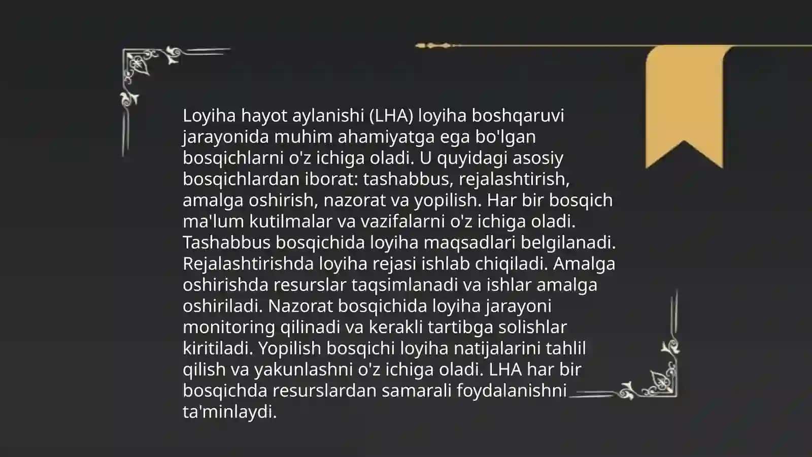 Loyiha kamandasini boshqarish 4