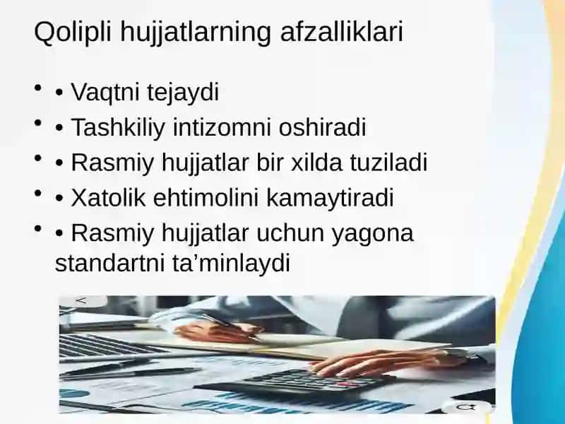 Qolipli, namunali va individual hujjatlar 4