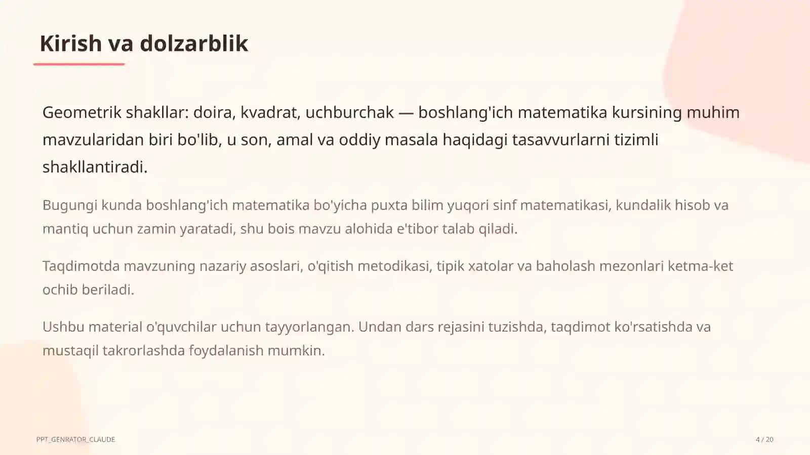 Matematika Geometrik shakllar 4