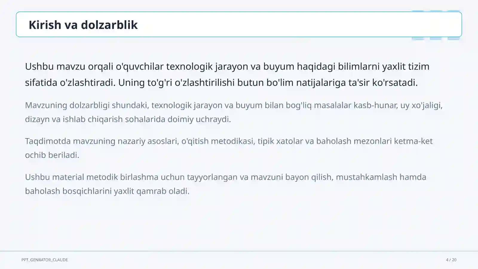 Ishlab chiqarish texnologiyalari va avtomatlashtirish (10-sinf) 4