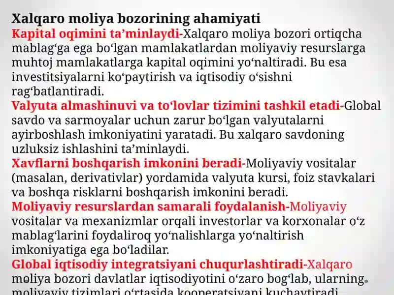 Xalqaro moliya bozori va uning evolutsiyasi 4