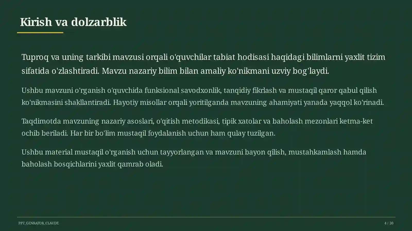 Tuproq va uning tarkibi (2-sinf) 4
