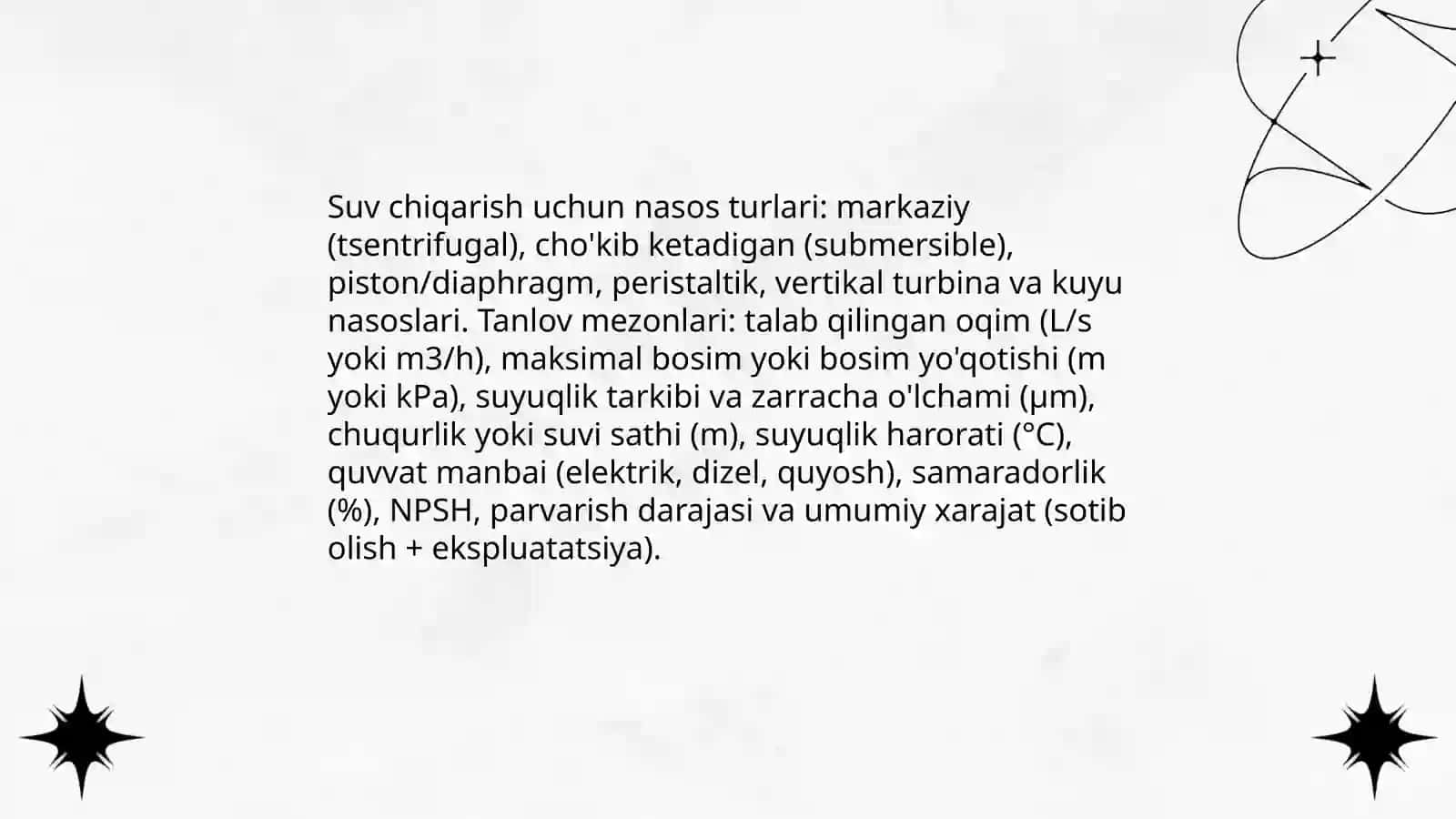 Dala tajriba sizish ishlaridan suvni chiqarish usullari 4