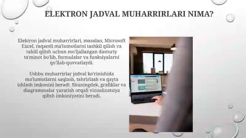 Elektron jadval muharrirlari: Iqtisodiy ma'lumotlarni qayta ishlash 4