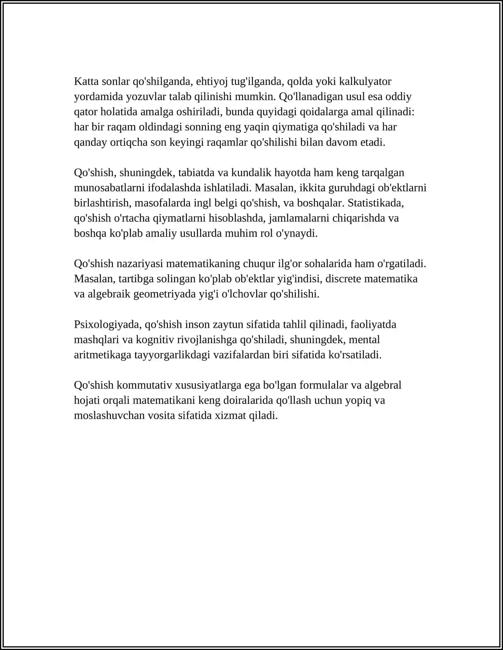 1-SINF MATEMATIKA DARSLARIDA O'N ICHIDA QO'SHISHNI O'RGATISH METODIKASI 4