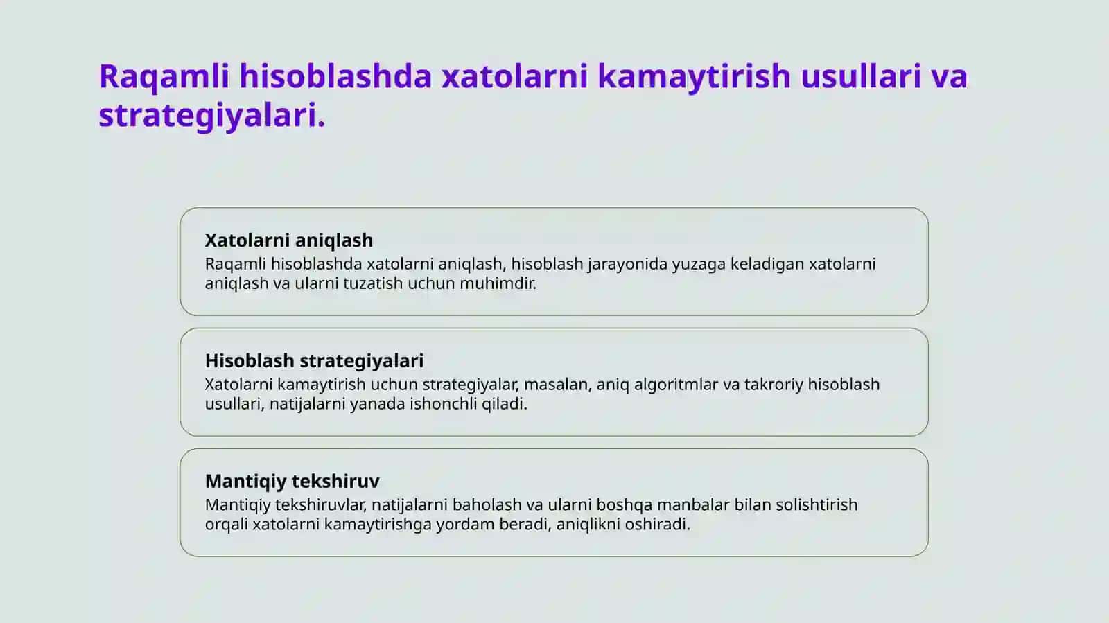 Sonlarni yaxlitlash usullari 4